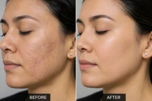 before and after co2 laser treatment for acne scars and wrinkles