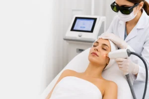 Understanding laser skin lightening treatment performed by a skincare specialist