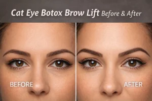 Cat eye Botox brow lift before and after transformation
