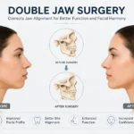 Double jaw surgery results before and after with improved facial symmetry