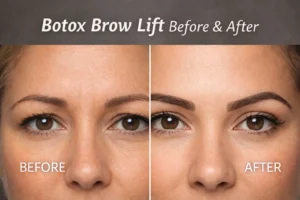 Botox brow lift before and after results comparison