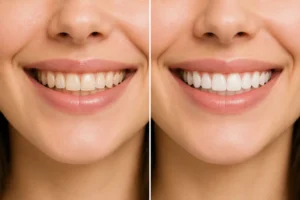 cosmetic dentistry before and after smile transformation teeth whitening veneers result