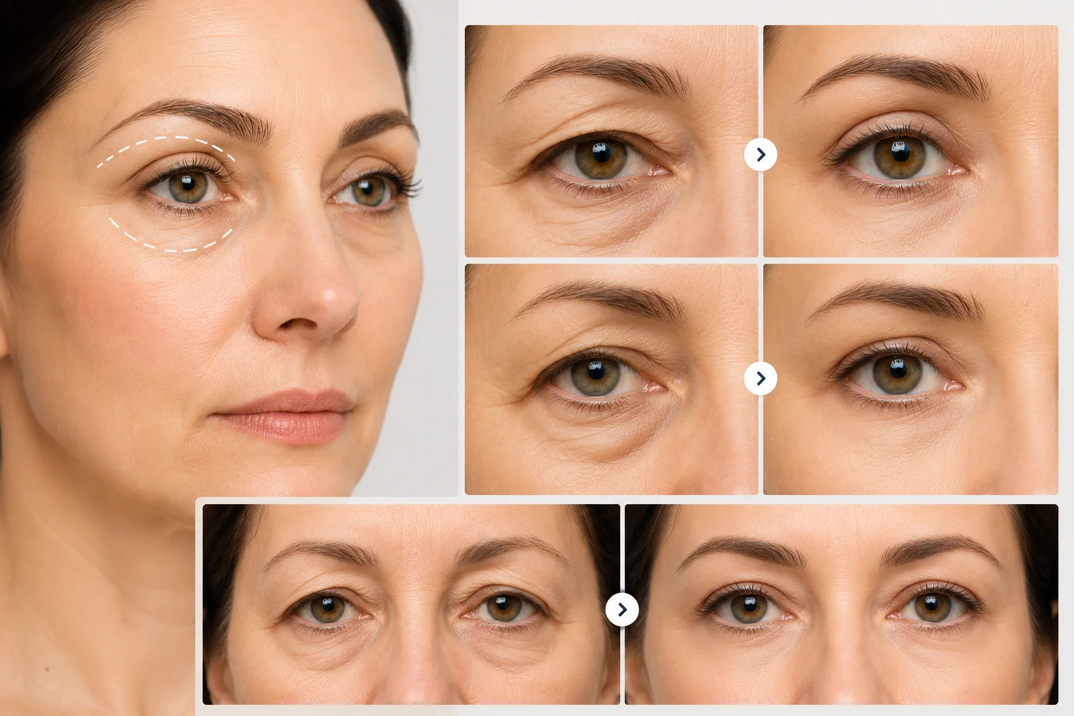 Eyelid plastic surgery results showing smoother skin and refreshed eye appearance