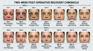 Two week lower eyelid surgery recovery day by day