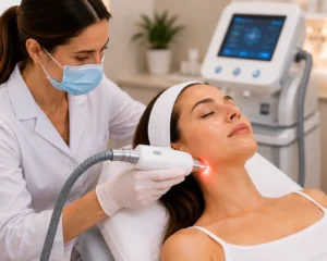 best laser for skin tightening treatment on jawline in professional clinic