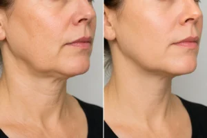 laser skin tightening before and after jawline and neck results