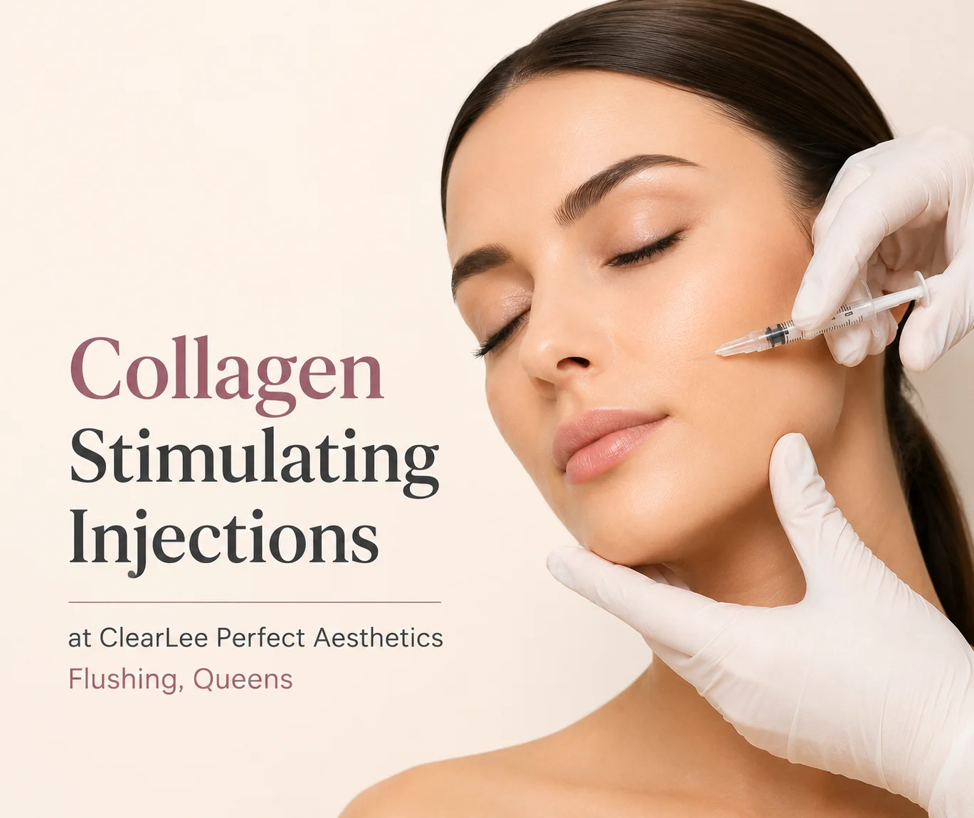 Collagen stimulating injections treatment at ClearLee Perfect Aesthetics in Flushing Queens.