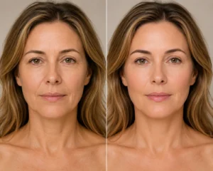 Before and after collagen stimulating injections results