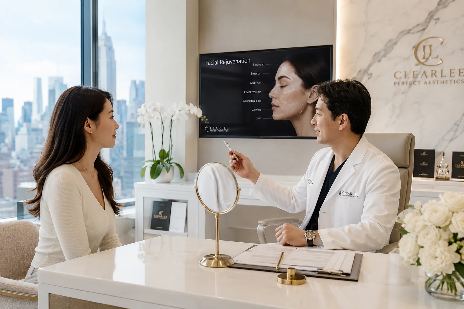 Endoscopic mid face lift consultation at NYC aesthetic clinic