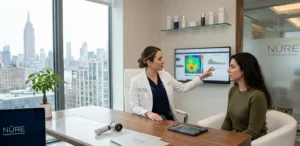 Hair treatment consultation at ClearLee Perfect Aesthetics medical spa in NYC