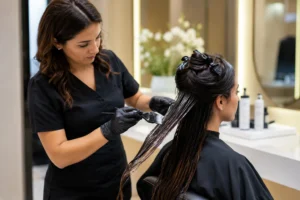 Professional Hair Botox application procedure at an aesthetic clinic in New York City