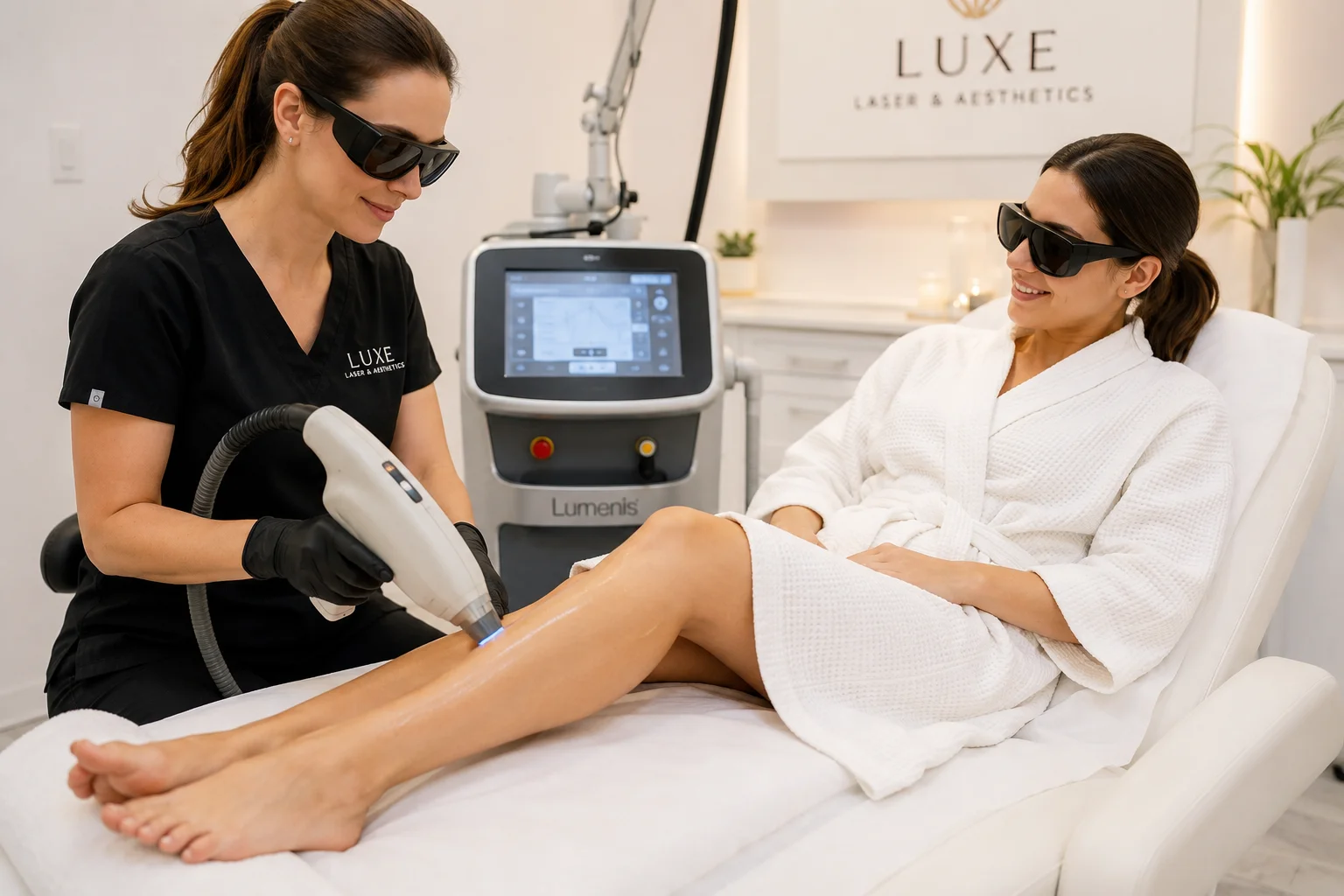 Legs laser hair removal treatment at ClearLee Perfect Aesthetics in Flushing, Queens.