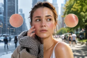 Seasonal weather changes in NYC affecting sensitive skin care