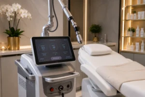 Advanced medical-grade laser skin rejuvenation equipment used in aesthetic treatments.