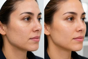 Improved skin appearance after carbon facial treatment