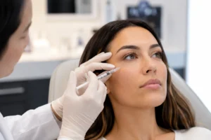 Natural-looking under-eye dermal filler treatment at a dermal filler clinic.