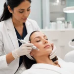 PRP microneedling face treatment performed by an aesthetic provider in Flushing NYC
