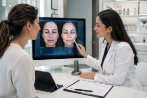 PRP microneedling face procedure improving skin texture and collagen production