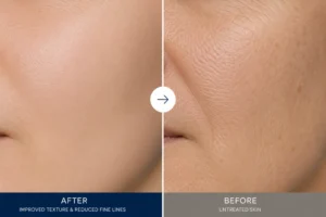 Before and after skin texture improvement from CO2 laser treatment