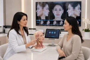 Medical consultation before a personalized facelift non surgical procedure at ClearLee Perfect Aesthetics in Flushing, Queens.