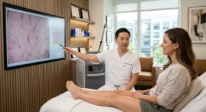 Consultation for professional legs laser hair removal with Dr. David H. Lee, MD.