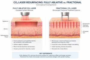 Ablative CO2 and fractional CO2 laser resurfacing comparison