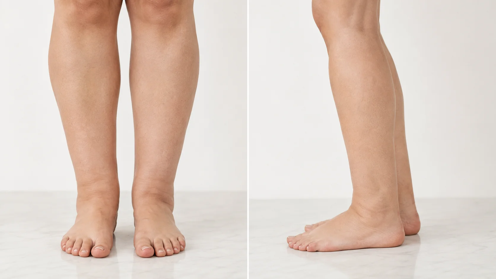 Cankles and ankle fat anatomy comparison