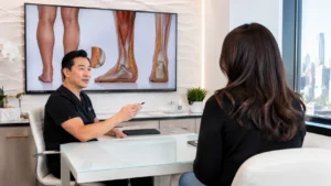 Aesthetic consultation for cankles and ankle contouring in NYC