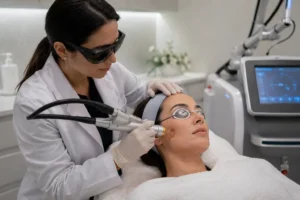 Laser skin resurfacing treatment for facial skin texture in Queens