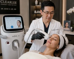 Patient receiving personalized facial skin assessment in Flushing Queens