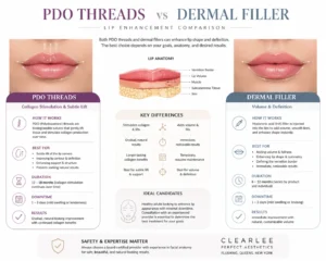 PDO lip threads and lip filler comparison