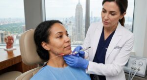 Endolift treatment for jawline and mild facial skin laxity
