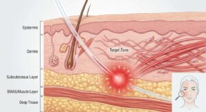 Endolift laser fiber used for facial contouring and skin tightening