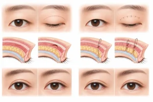 Incisional and non-incisional double eyelid surgery techniques