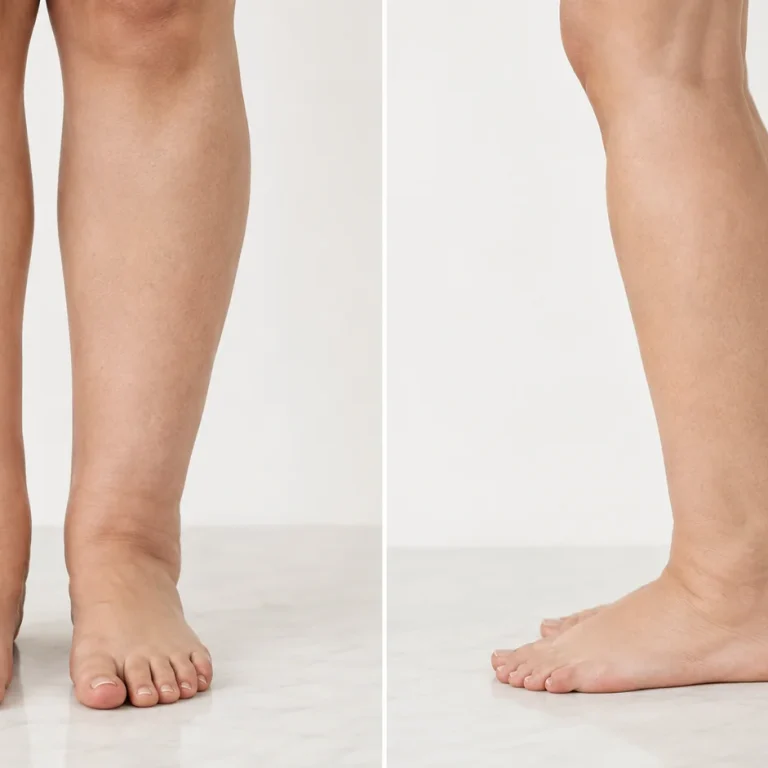 Cankles and ankle fat anatomy comparison