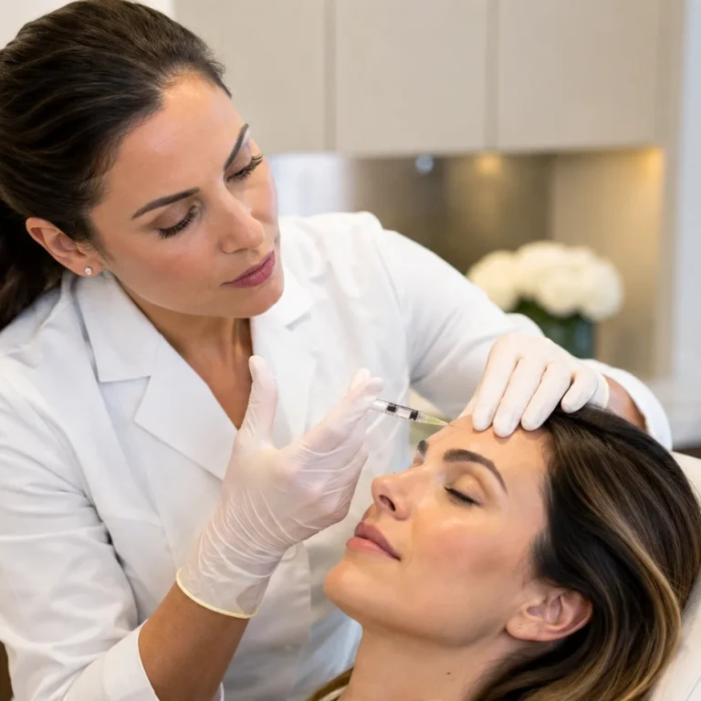 Brow lift Botox treatment performed by an aesthetic physician
