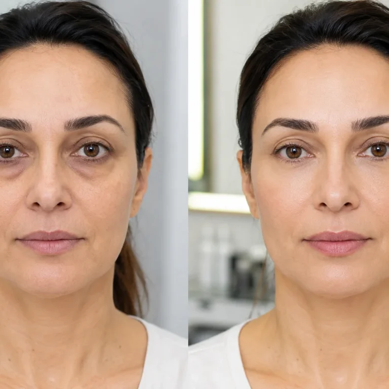 Sunken eyes before and after professional aesthetic consultation